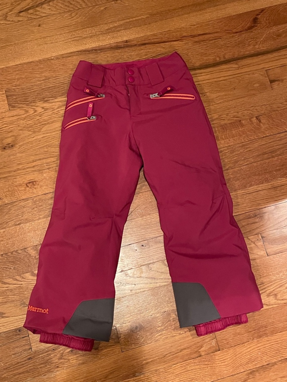 Marmot Girls' Magenta Ski Pants with Contrast Zippers XS